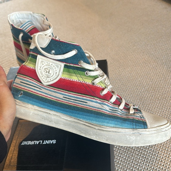 Saint Laurent Pony Hair Distressed Hightops - Picture 2 of 3